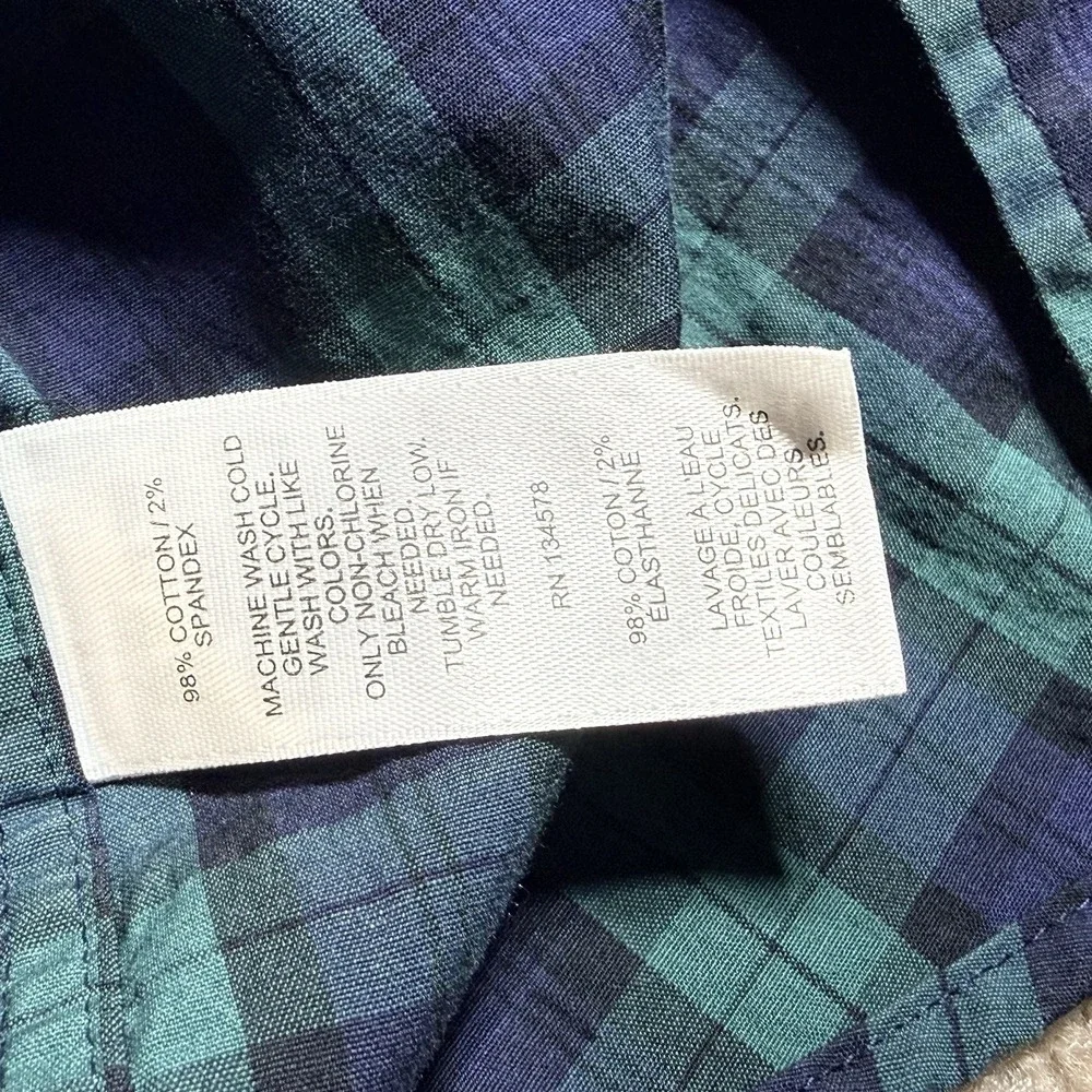 Vineyard Vines Large Tall LT Shirt Mens Classic Fit Tucker Green Blue Plaid